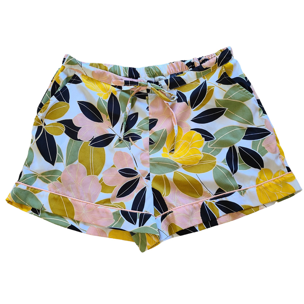RACHEL ZOE‎ Women's Large Floral Botanical Shorts Polyester Unlined